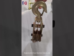 Στρογγυλό μάτι τύπου 3t Κεφαλίδων τροχαλία μπλοκ ατσάλινης γραμμής μεταφοράς Εργαλεία συρρίκνωσης