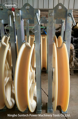 660X100mm Νάιλον τροχούς συνδυασμένα πάνω από τον αγωγό ράβδος μπλοκ για γραμμή μετάδοσης