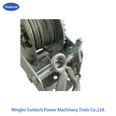 Marine Power Coating Manual Hand Winch With Cable 1600LB / 727kg Capacity