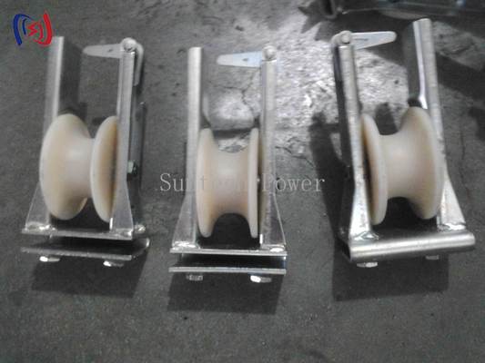 Μπλοκ ανάρτησης αγωγού υψηλής τάσης με τροχαλία νάιλον και προσαρμοσμένη διάσταση τροχαλίας για εφαρμογές εναέριων γραμμών μεταφοράς