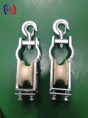 Ανθεκτικό μπλοκ χορδίσματος αγωγού με μέγεθος τροχαλιών 660*560*100mm, διάρκεια ζωής ενός έτους και μέγιστο αγωγό LGJ1250 για κατασκευαστικές εργασίες