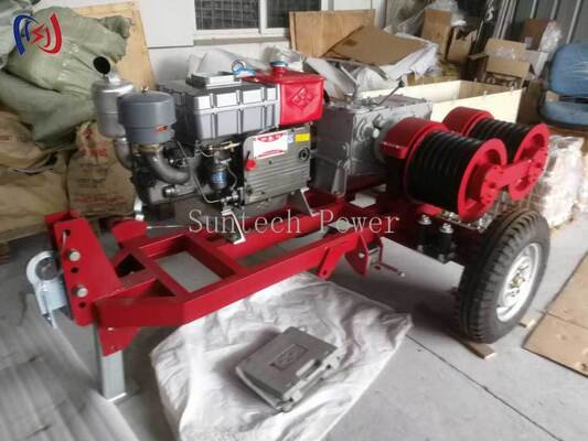 Διπλό τύμπανο βαρούλκου για ταυτόχρονη έλξη και τάνυση καλωδίων στην κατασκευή γραμμών μεταφοράς ενέργειας