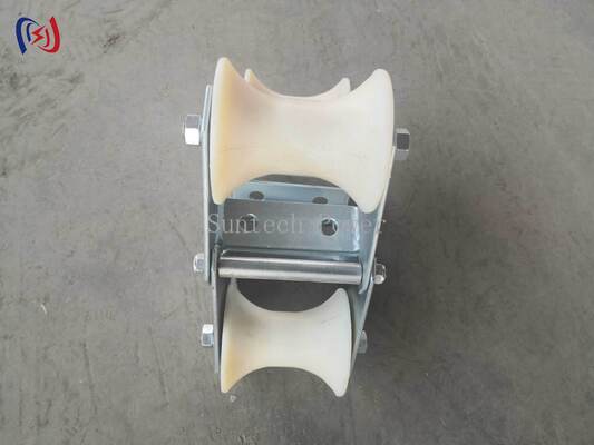 Επαγγελματικό 10-20KN Ρολέρ καλωδίου με ονομαστικό φορτίο με ανθεκτικό στη διάβρωση ανθεκτικό πολυαιθυλένιο κατασκευή για την προστασία της εισόδου στο λάκκο