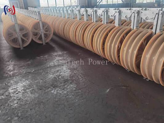Επαγγελματικό μπλοκ ράβδου σειράς 916 με MC Nylon Sheave για βαριά έργα κατασκευής γραμμών μετάδοσης ισχύος 50-150KN ονομαστικό φορτίο