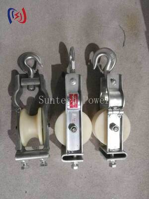 Professional Sitting and Hanging Type Dual Use Stringing Block with 5-20KN Rated Load and 80x50mm Sheave Size for Overhead Line Installation