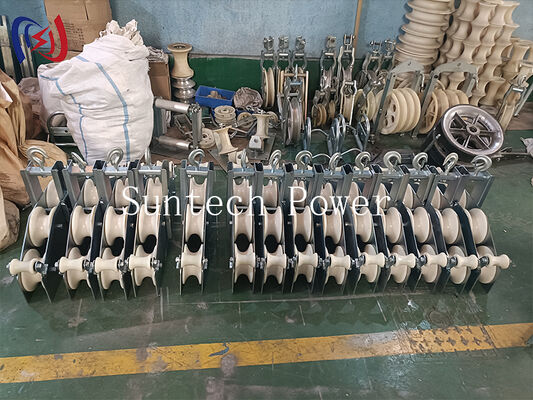 OPGW Stringing Block με ονομαστικό φορτίο 10KN R570 Radius Bend για την εγκατάσταση καλωδίου οπτικών ινών Τέσσερις μάζες συνδυασμένες