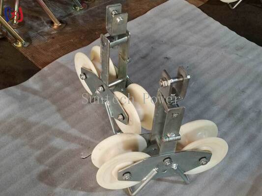 25KN Tandem Sheave Stringing Block για μεγάλους αγωγούς ACSR LGJ300-500 με σχεδιασμό Tandem Sheave