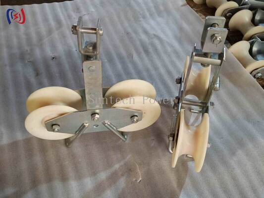 25KN Tandem Sheave Stringing Block για μεγάλους αγωγούς ACSR LGJ300-500 με σχεδιασμό Tandem Sheave