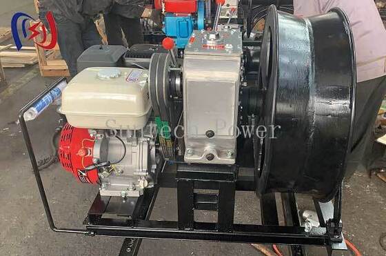 1.25T Δύναμη Έλξης 9HP Βενζινοκινητήρας Μηχανή Συλλογής Καλωδίων Δύο Εμπρός Ταχύτητες Συν Ρεβέρσα Βίντσι Συλλογής Καλωδίων