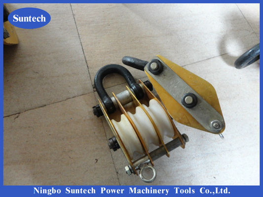Σπάσιμο μπλοκ 2 τόνων Αλουμινίου Sheave Hosting Tackle Conductor Stringing Tools