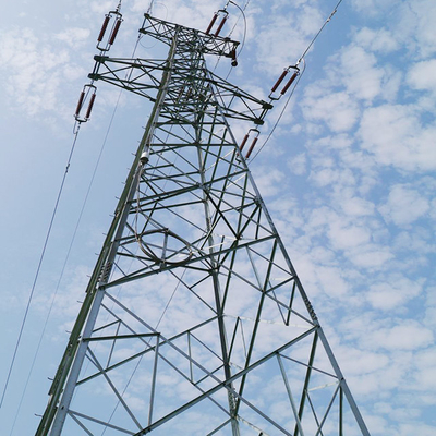 132kv γαλβανισμένος πύργος δικτυωτού πλέγματος χάλυβα μετάδοσης γραμμή