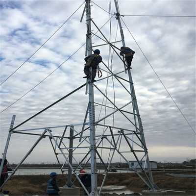 Γαλβανισμένος πύργος γραμμών 33KV μετάδοσης δικτυωτού πλέγματος χάλυβα καυτής εμβύθισης