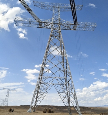 Υπερυψωμένος χάλυβας Q235 Q345 Q420 γραμμών 132 KV πύργος