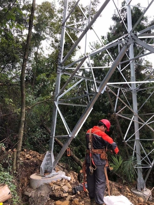 Pylon πύργος μετάδοσης χάλυβα γωνίας 110KV HDG