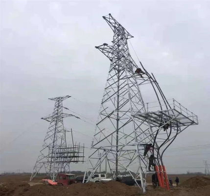 Pylon πύργος μετάδοσης δικτυωτού πλέγματος χάλυβα θυμού 110KV 132KV