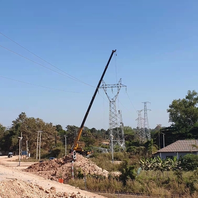132KV πύργος χάλυβα δικτυωτού πλέγματος γραμμών HDG μετάδοσης δύναμης