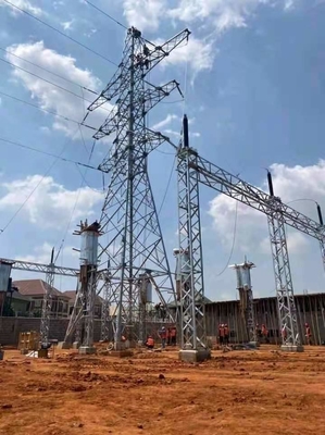 10 - 1000KV πύργοι χάλυβα δικτυωτού πλέγματος μετάδοσης ηλεκτρικής δύναμης