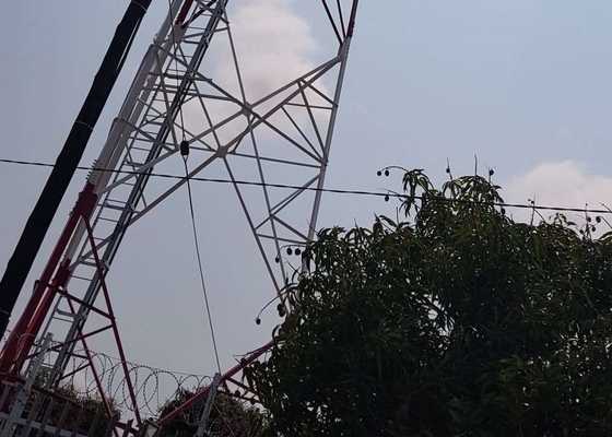Ηλεκτρική ενέργεια χάλυβα Q235B πύργων δικτυωτού πλέγματος τηλεπικοινωνιών GSM αυτοφερόμενη